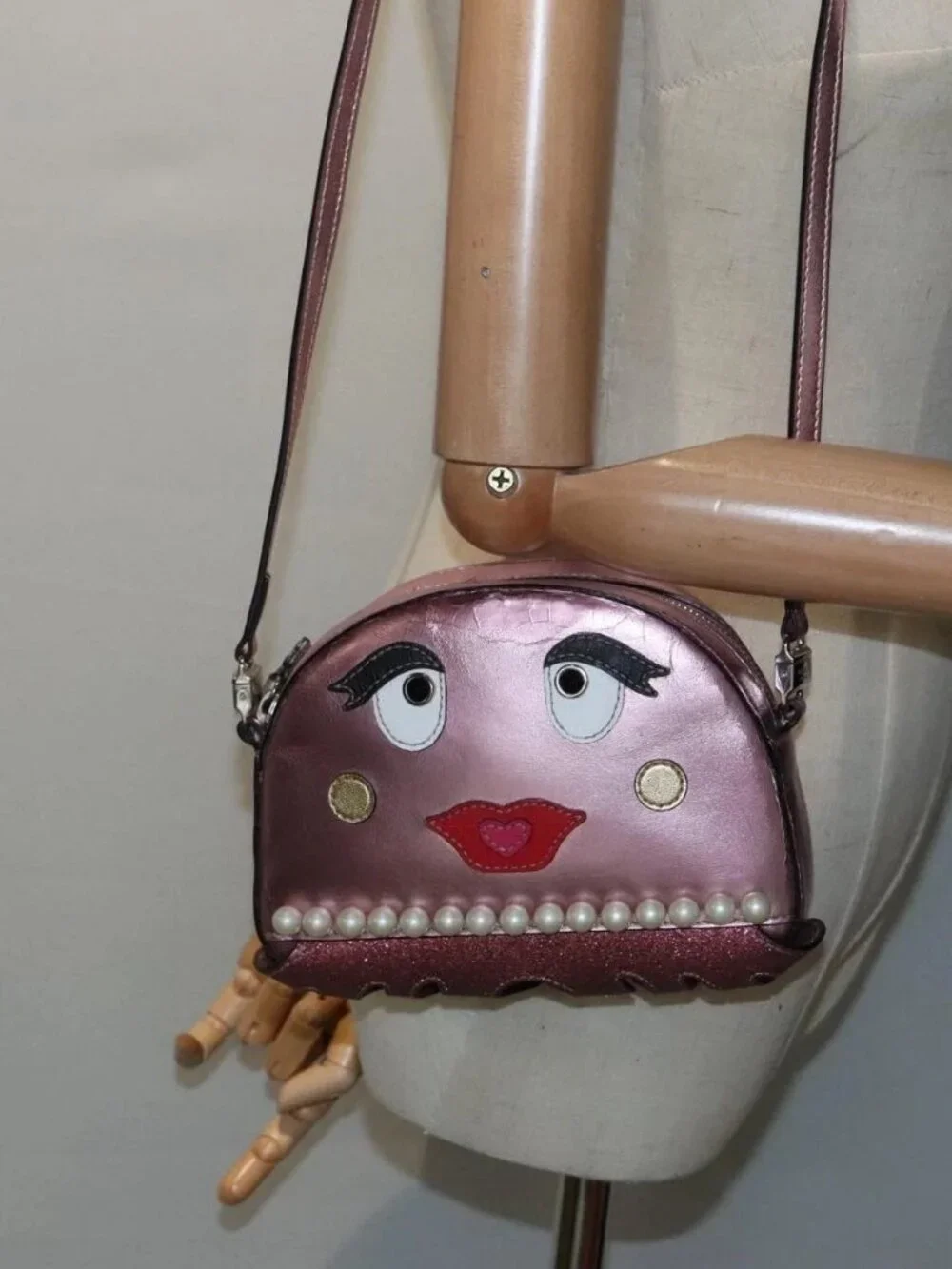 GUCCI Shoulder Bag Leather Pink Silver 550756 Auth 89608